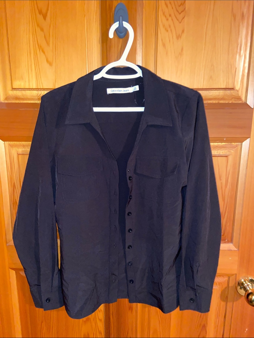 Calvin Klein Jeans Men's Black Button-Front Shirt Jacket